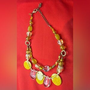 Chico's Vibrant Yellow and Gold Necklace